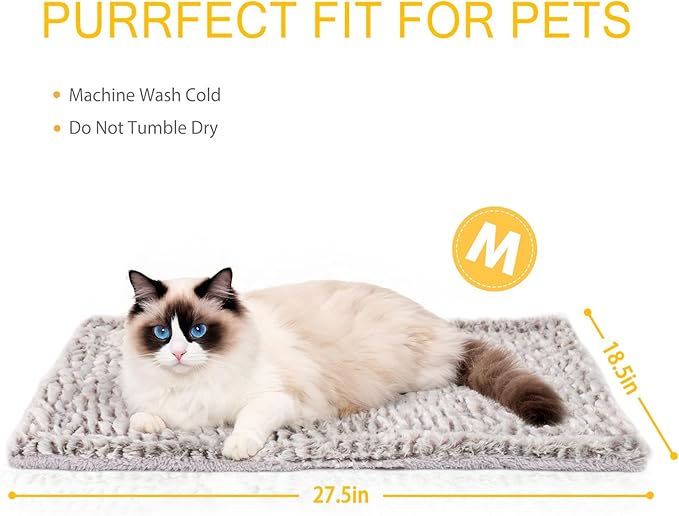 Self Heating Cat Pad Self Warming Bed 27.5" x 18.5" Thermal Heated Cat Mat Extra Warm Pet Mat for Outdoor and Indoor Large Kittens Small Puppy Pets