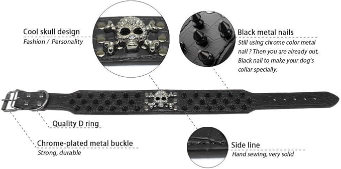 Serijoars Spiked Studded Dog Collar, PU Leather Dog Collar, Adjustable Pet Collars for Medium or Large Breed Pet (S, Gold Brown2)