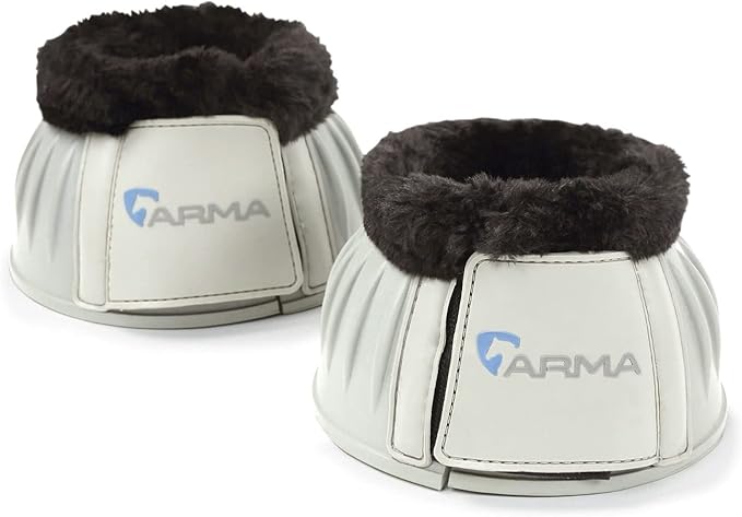 Shires Equestrian Equine Horse Arma Fleece Overreach X-Full Grey Bell Boots