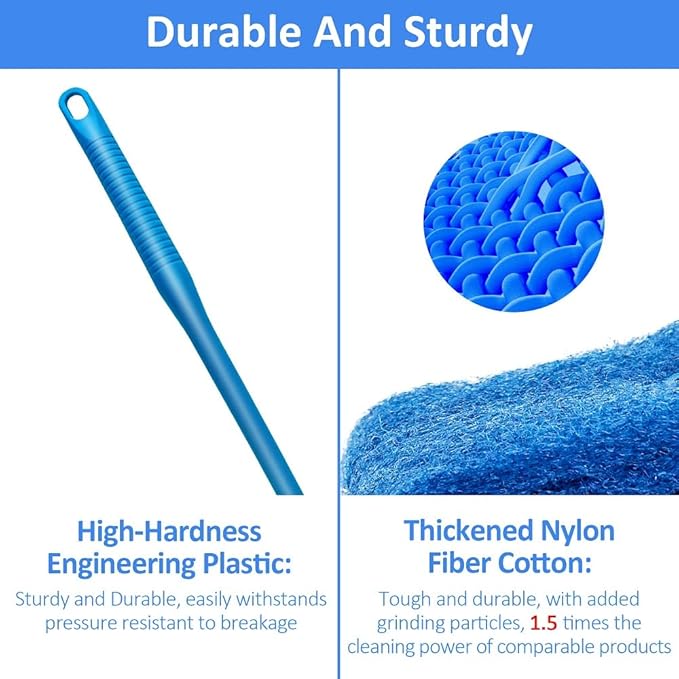 Fish Tank Cleaner with Five Sided Sponge Brush and Long Handle Aquarium Scrubber Alage Scraper for Glass Aquariums Terrarium Home Kitchen(3Pack)