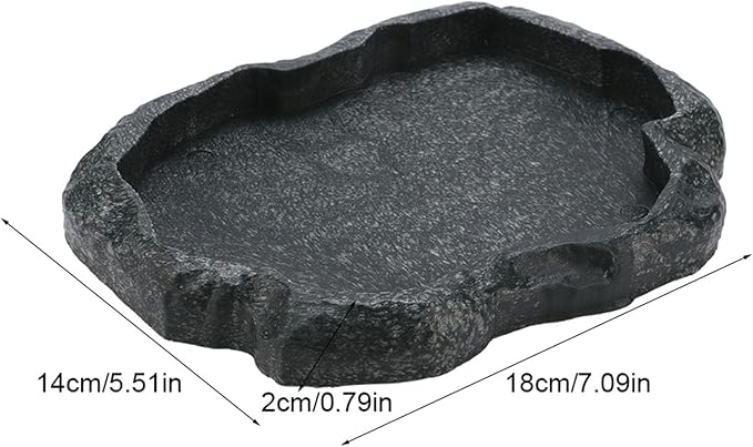 Tortoise Water Dish, 7.1 * 5.5 * 0.8in Reptile Water Dish，Reptile Food Dish Suitable for The Feeding and Watering Needs of Various Pets