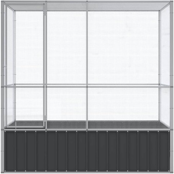 Outdoor Aviary Bird Cage, Galvanized Steel Outside Ample Activity Space Birdcage, 82.9"x42.1"x83.5", -259