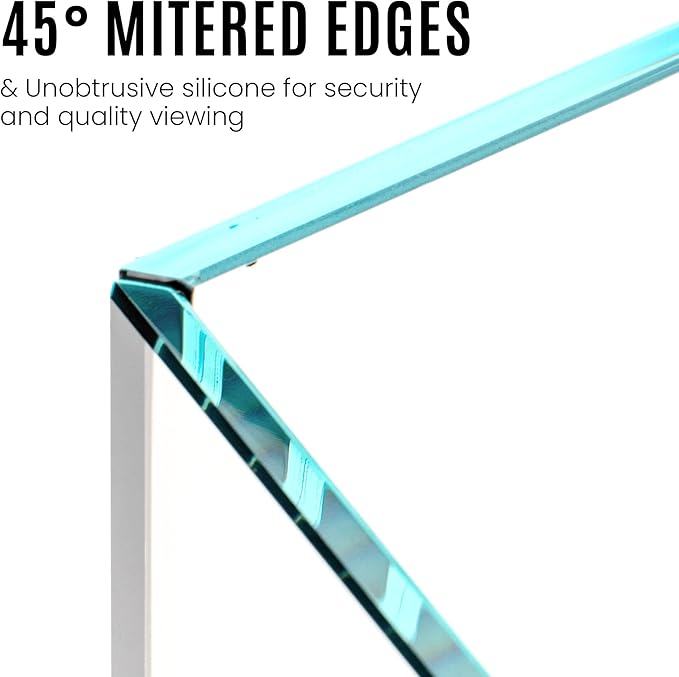 Ultum Nature Systems Ultra Clear Rimless Nano Aquarium - Low Iron Glass Fish Tank with 45° Mitered Edges, 5mm-12mm Thick, Leveling Mat Included (5N, 5 Gallon)