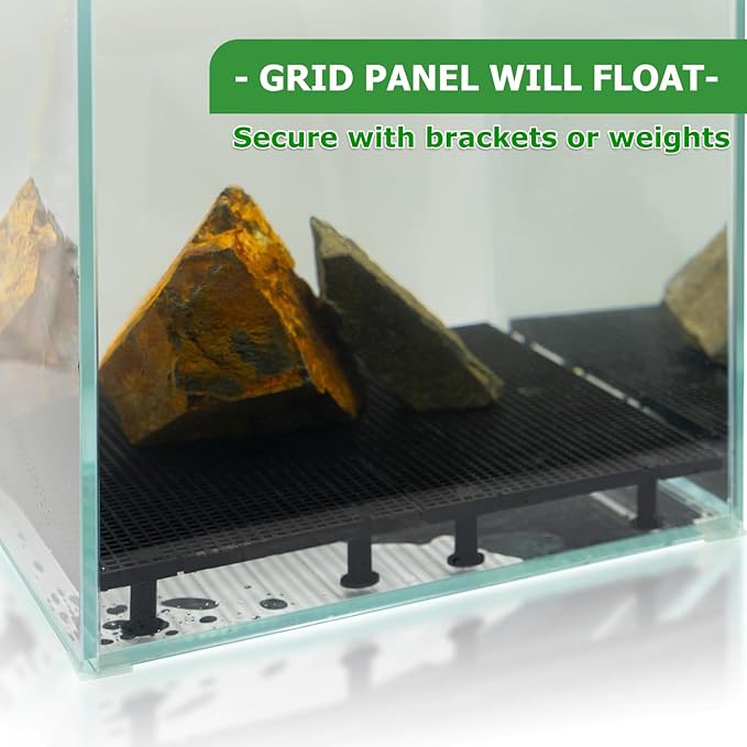LINLAN 4 Pieces High-Density Aquarium Grid Plastic with 24 Brackets, Fish Tank Divider, Egg Crate for DIY Filtration and Bottom Protection in Aquascaping