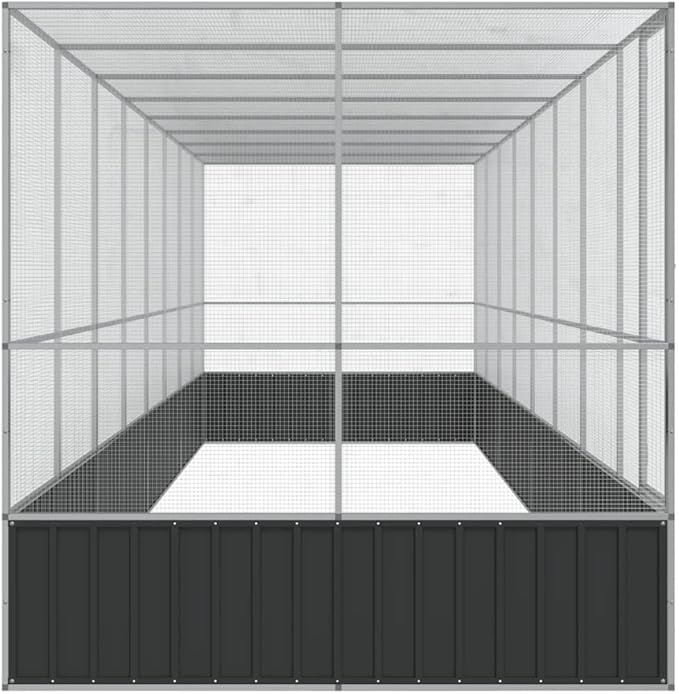 Outdoor Aviary Bird Cage, Galvanized Steel Outside Ample Activity Space Birdcage, 327.6"x81.5"x83.5", -270