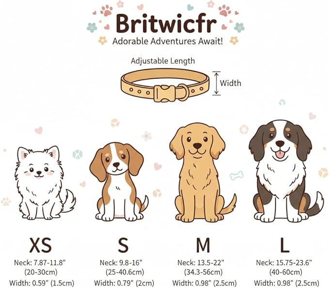 Summer Dog Collar with Tropical Pattern, Cute Dog Collar for Girl Boy Dogs, Pet Collar with Unique Print and Soft Fabric, Suitable for Medium Dogs