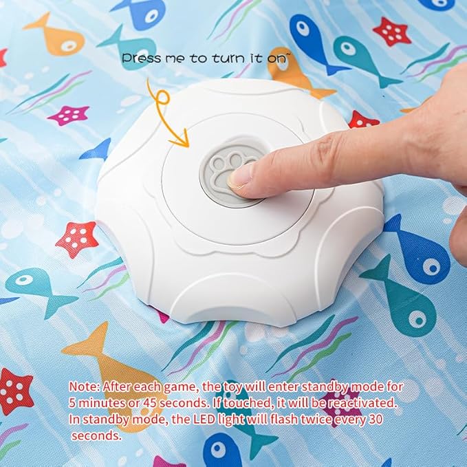 Rechargeable Automatic Cat Toy, 3-Mode Touch-Activated Interactive Toy with Random Motion, Concealed Feather & Squeaky Sound for Indoor Cats & Kittens (Yellow)