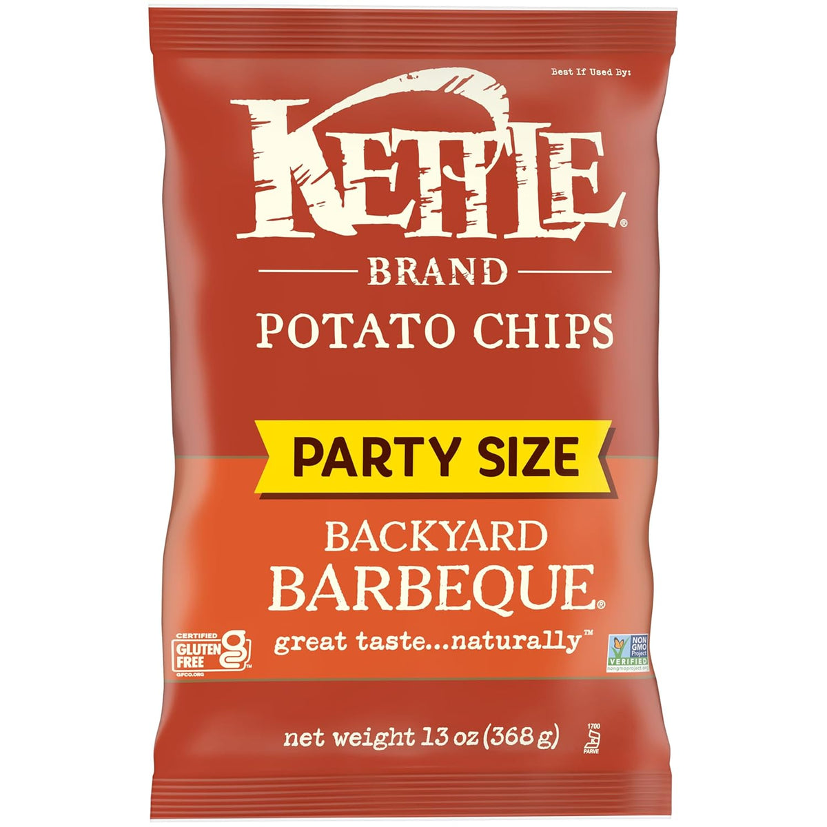 Kettle Brand Potato Chips, Backyard Barbeque Kettle Chips, Party Size, 13 Oz