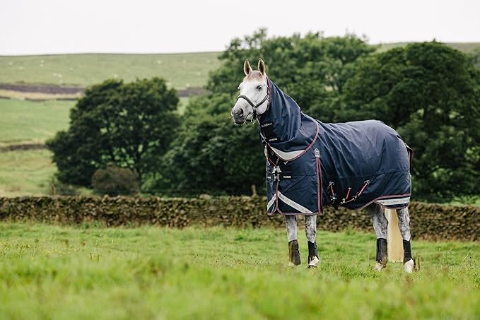 LeMieux Kudos 200g Turnout Blanket - 1680Denier Waterproof Outer - Detachable Neck Inlcluded - Navy - 78"