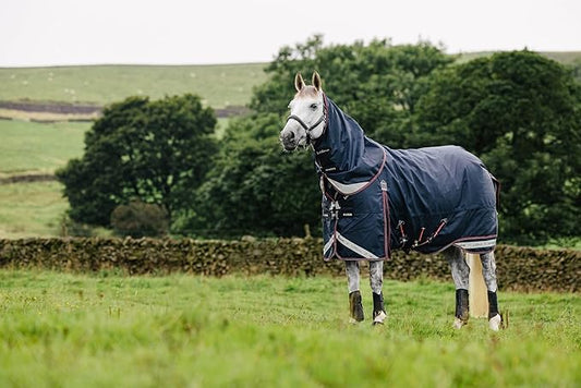 LeMieux Kudos 200g Turnout Blanket - 1680Denier Waterproof Outer - Detachable Neck Inlcluded - Navy - 78"