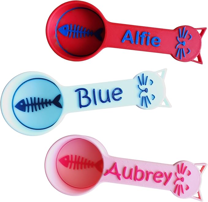 Personalized Cat Food Scoop, Cat Food Measuring Cup with Name, Kibble Scoop (10 oz - 1 1/4 cups)