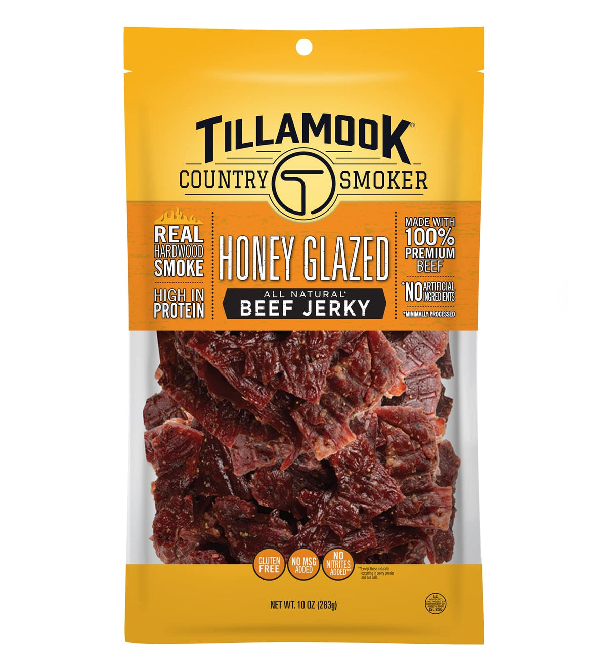 Tillamook Country Smoker Real Hardwood Smoked Beef Jerky, Old Fashioned, 10 Ounce