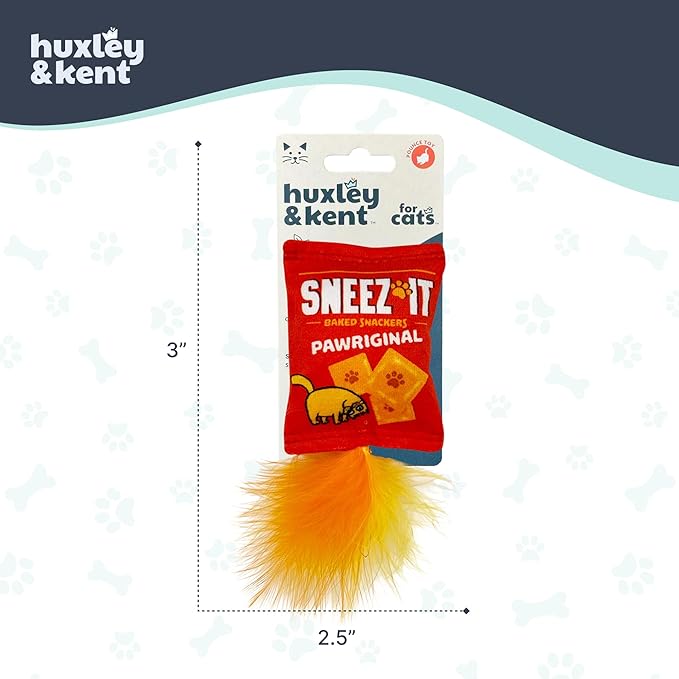 Huxley & Kent Plush Cat Toy - Interactive Catnip Toy for Cats & Kittens - Soft with Crinkle & Catnip - Fun Indoor Play - Sneez-It