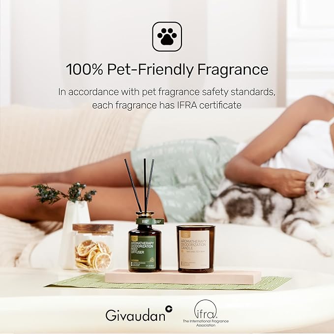 Reed Diffuser for Pet Odor Elimination, Berry Rum, Non-Toxic & Pet-Friendly Air Freshening, 6 Oz