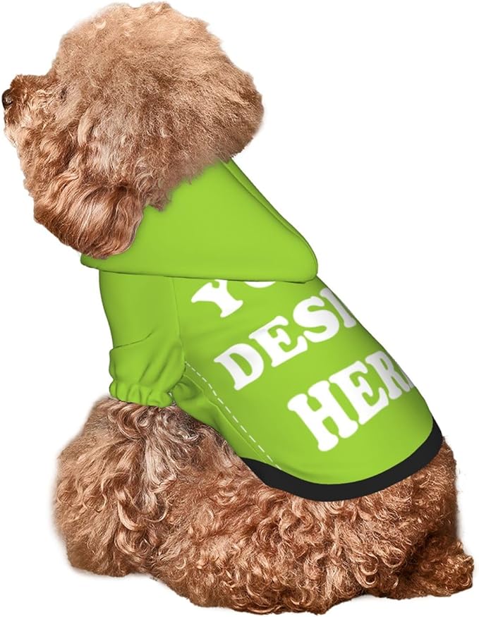 Dog Clothes, Custom Dog Hooded Sweatshirt, Personalized Pet Costume Robe Shirt with Text/Image/Club Name/Pet Shop Logo for Small Medium Large Dogs and Cats, GrassGreen, L