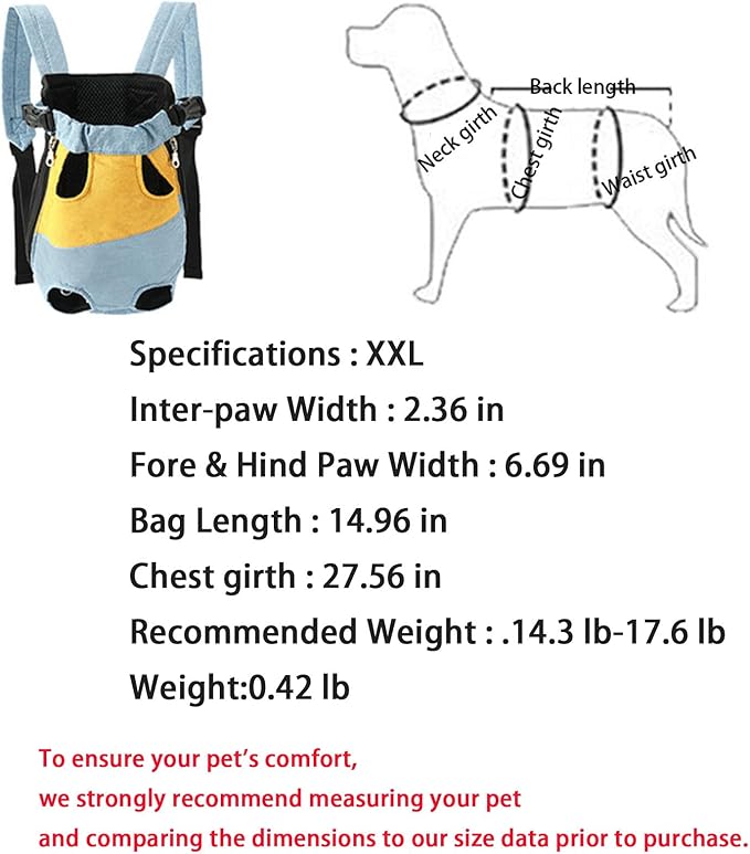 Lightweight Pet Backpack Carrier for Small Dogs & Cats - Easy-Fit Adjustable Straps, Basic Legs-Out Design, Durable for Daily Use (Fits Pets Under 15lb) (Red-White Color-Blocked, XX-Large)
