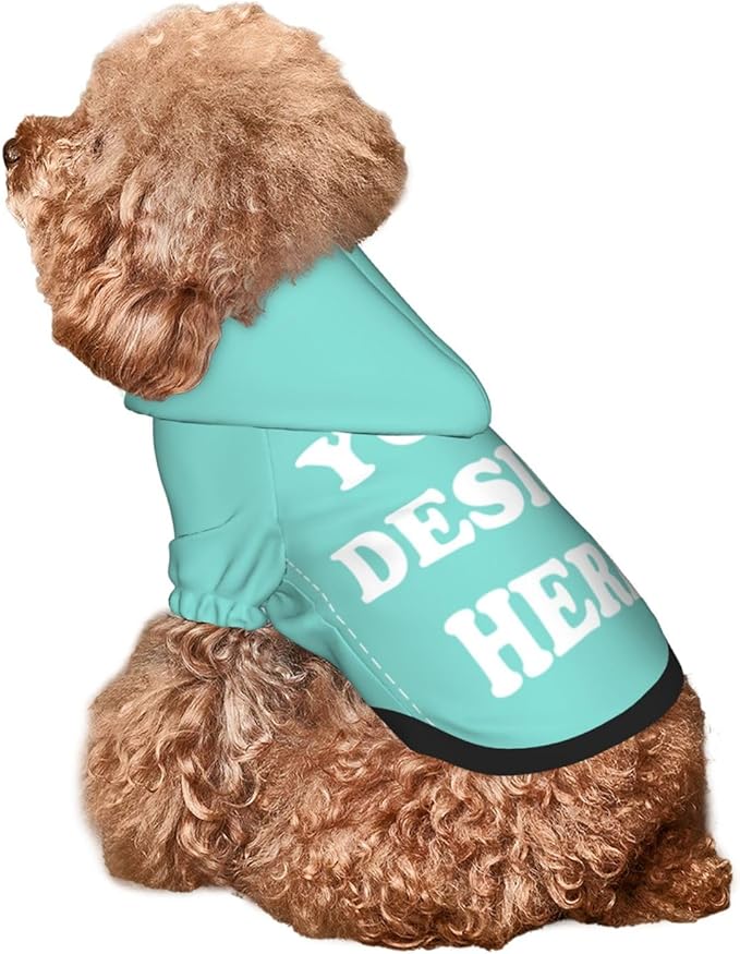 Dog Costume, Custom Dog Hoodie, Dog Name Costume Holiday Pet Pajamas Outfit, Personalized Pet Coat Costumes for Small Medium Large Dogs and Cats for Winter, Turquoise, S