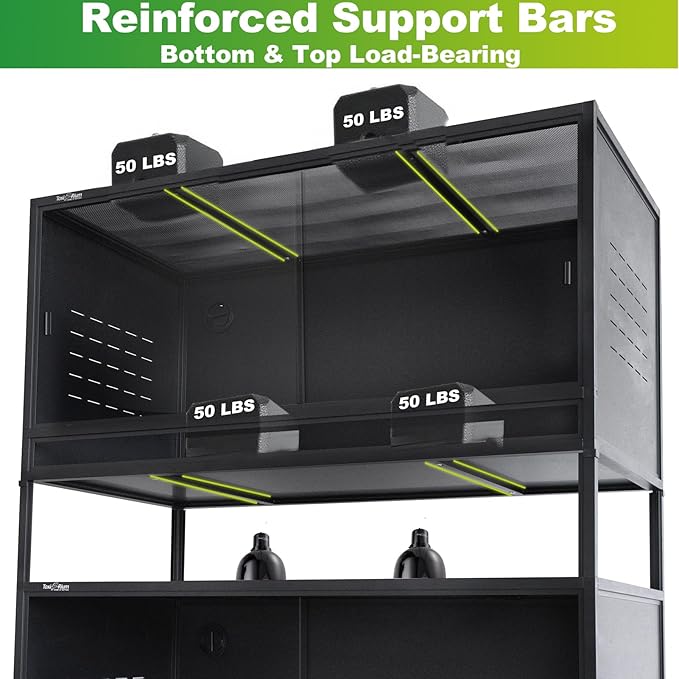 Reptile Tank 4 Packs, 40"x16"x16" Stackable Space Efficient Reptile Enclosure for Bearded Dragon and Ball Python, Expandable Snake Terrarium with Front Opening, Combination Lock