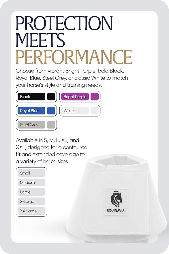 Equinavia Toki Bell Boots for Horses | Neoprene Overreach Boots - White - M