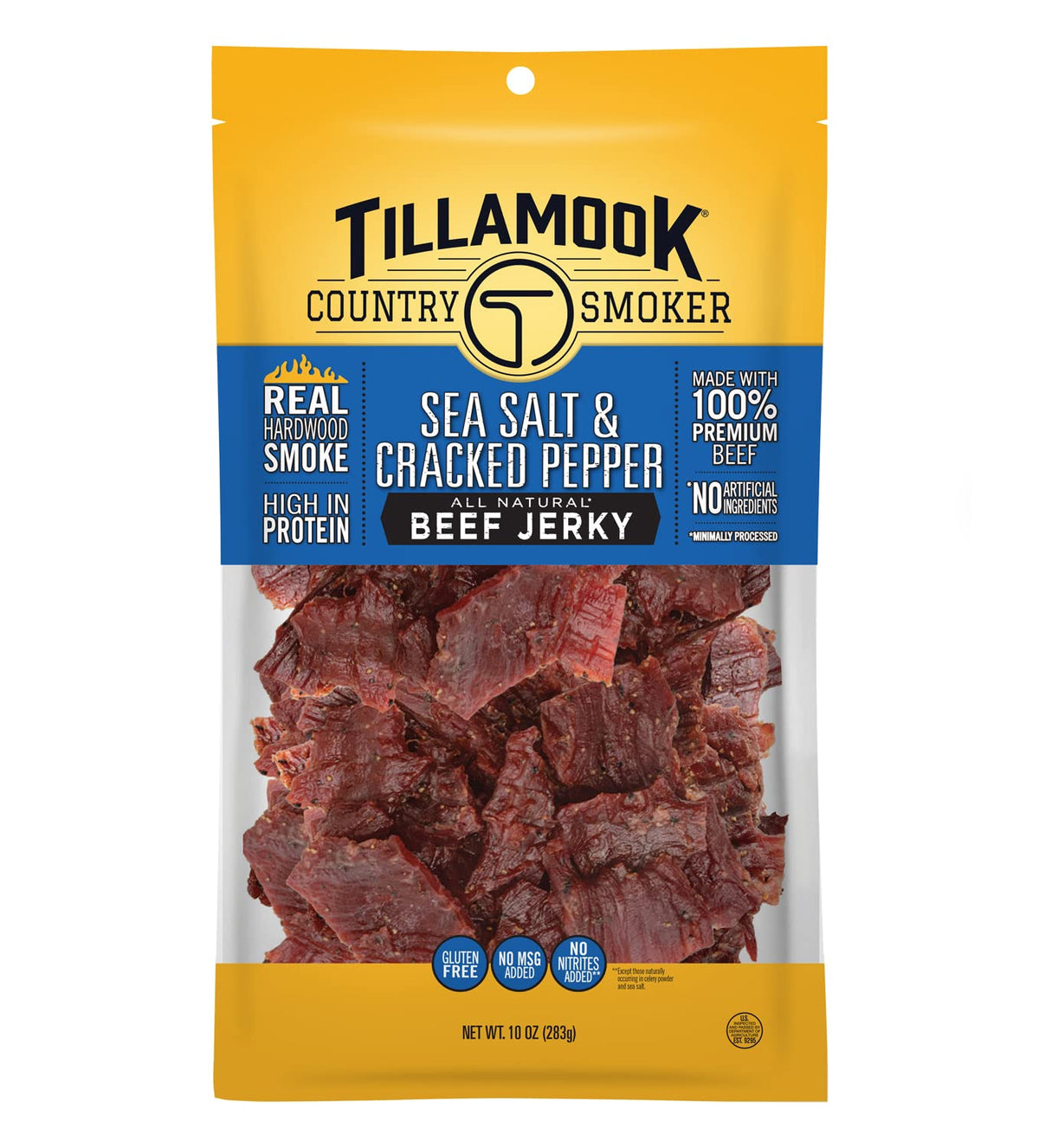 Tillamook Country Smoker Real Hardwood Smoked Beef Jerky, Old Fashioned, 10 Ounce