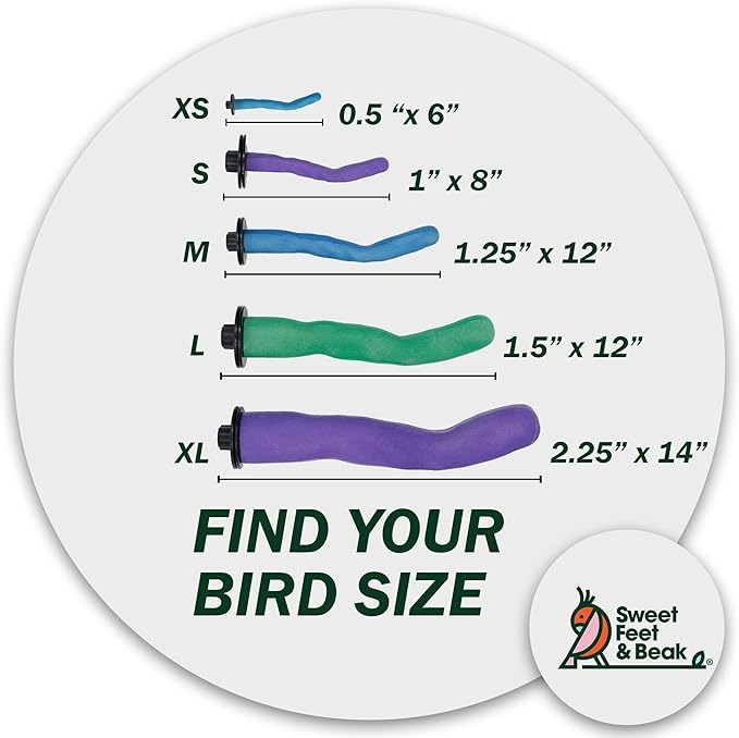 Sweet Feet and Beak Safety Pumice Perch - Trims Nails and Beak - Promotes Healthy Feet - Safe Non-Toxic Bird Supplies for Bird Cages - Small 8"