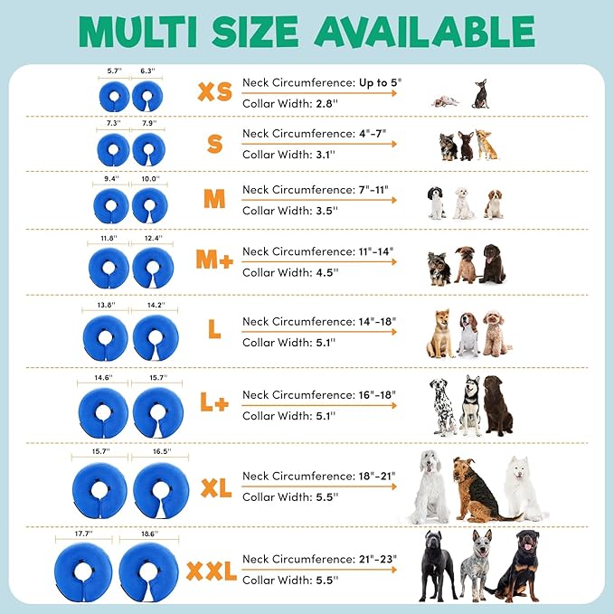BENCMATE Inflatable Dog Cone Collar Alternative, Soft Dog Cone for Small Medium Large Dogs and Cats, Neck Recovery ECollar Donut Collar After Surgery (XLarge, Plaid)