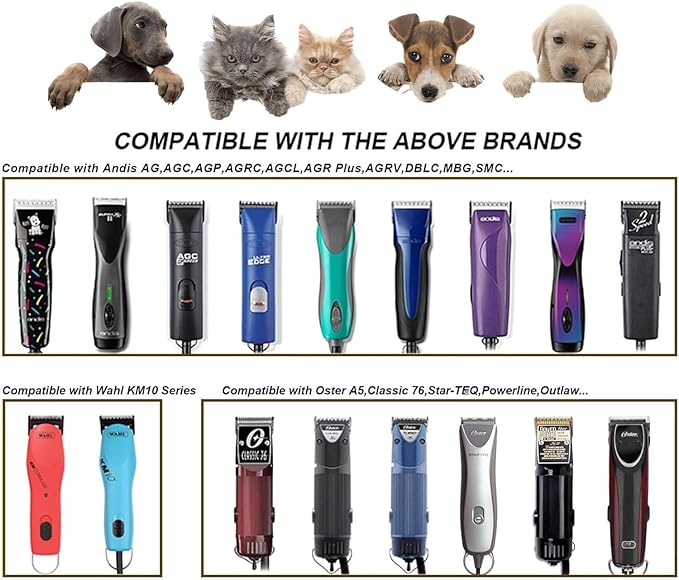 2PCS 10 Blades Dog Grooming Blades Compatible with Andis,Oster A5,Wahl km10 Dog Clippers,Size-#10, 1/16-Inch Cut Length (2pcs #10 (1.5mm))
