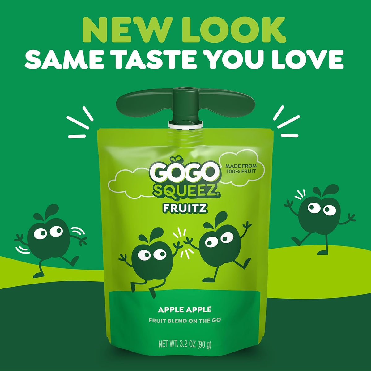 GoGo squeeZ Applesauce and Fruit Puree Variety Pack, Apple, Peach & Gimme Five!, 3.2 oz (Pack of 20), Unsweetened Fruit Snacks for Kids, Gluten Free, Nut Free, BPA Free Pouches (Packaging May Vary)