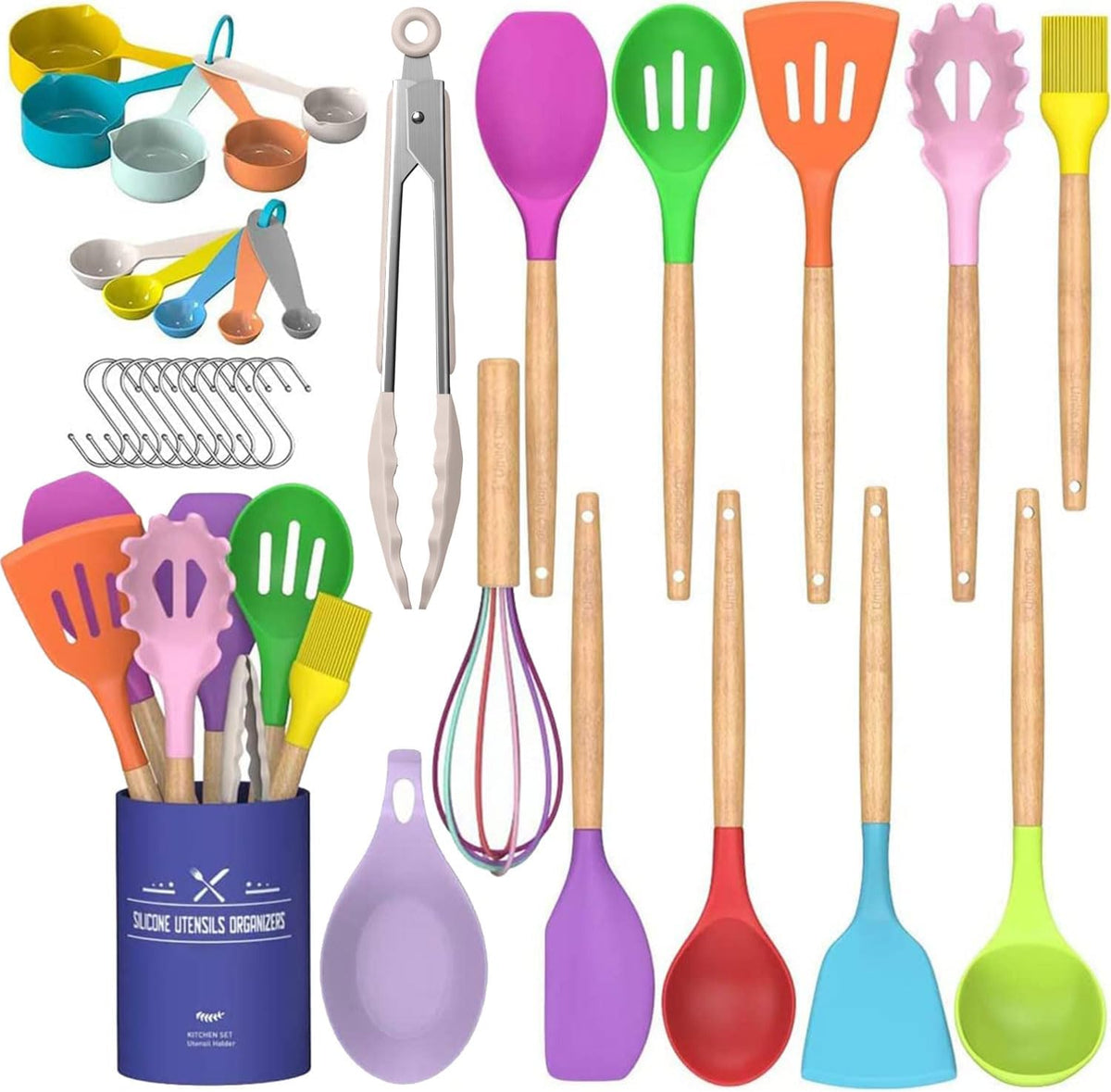 Umite Chef 33‑Piece Silicone Cooking Utensils Set with Holder