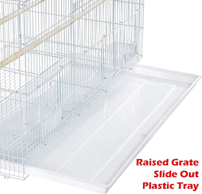 Mcage Lot of 4 Large 30" Flight Bird Breeding Cage Canary Aviary Lovebird Budgie Finch Parakeet(White)
