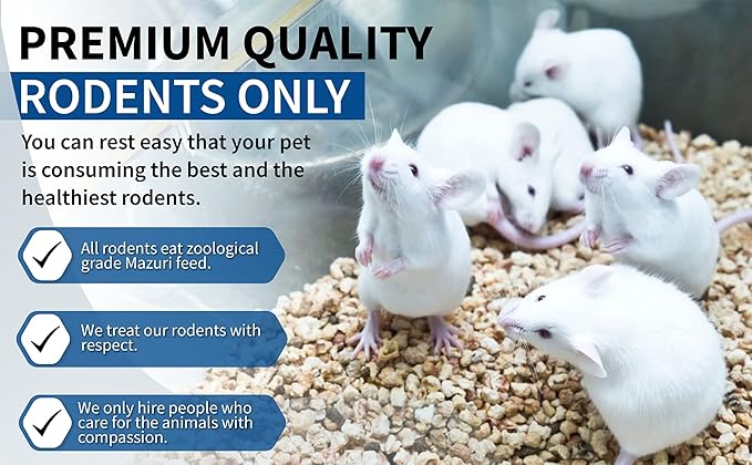 MiceDirect EST. 2003 100 Frozen Rat Combo Pack 50 Rat Pinkies and 50 Rat Fuzzies Feeders Snake Food (.5-2.5 in)(600 Grams Min)