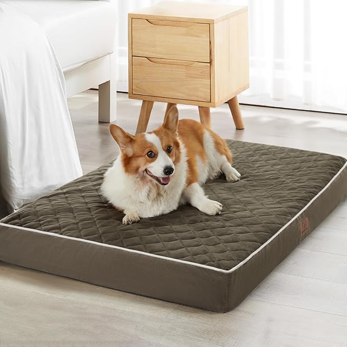 WNPETHOME Orthopedic XL Dog Bed for Crate, Waterproof Extra Large Dogs Bed with Removable Washable Cover, Multi-Needle Quilting Dogs Crate Bed