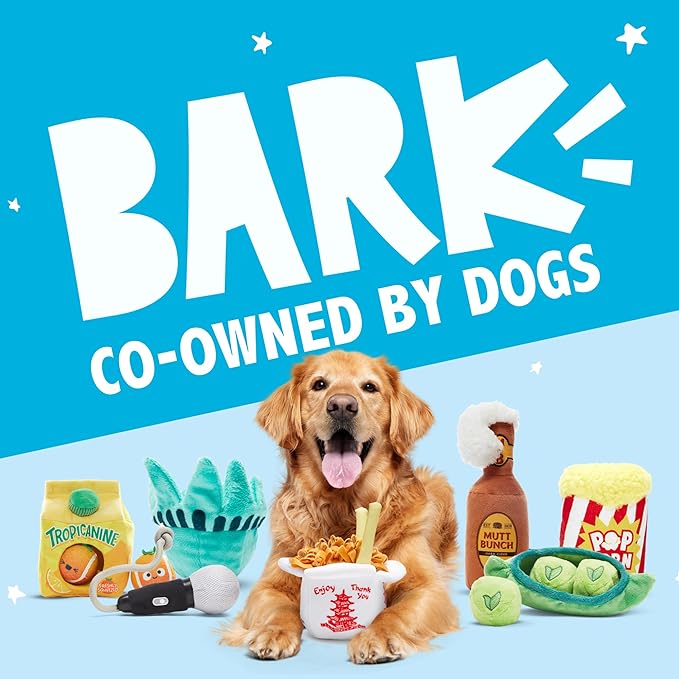 BARK Drool Ranch Chips Holiday Plush Dog Toy | Squeaky Fun for Medium Dogs