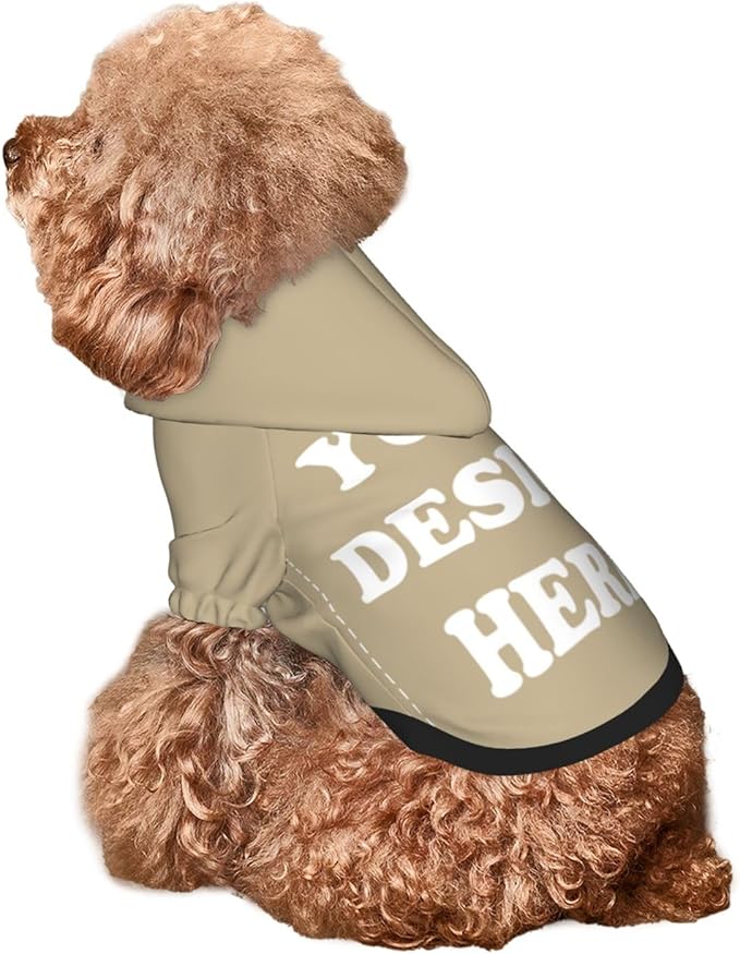 Dog Clothes, Custom Dog Hooded Sweatshirt, Personalized Pet Costume Robe Shirt with Text/Image/Club Name/Pet Shop Logo for Small Medium Large Dogs and Cats, Khaki, XL