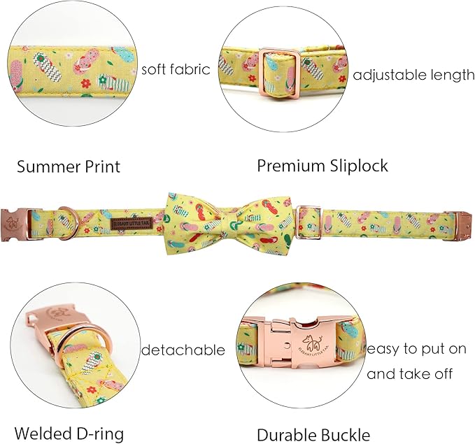 Elegant Little Tail's Cute Bowtie Dog Collar with Bow for X-Small Puppy and Cat