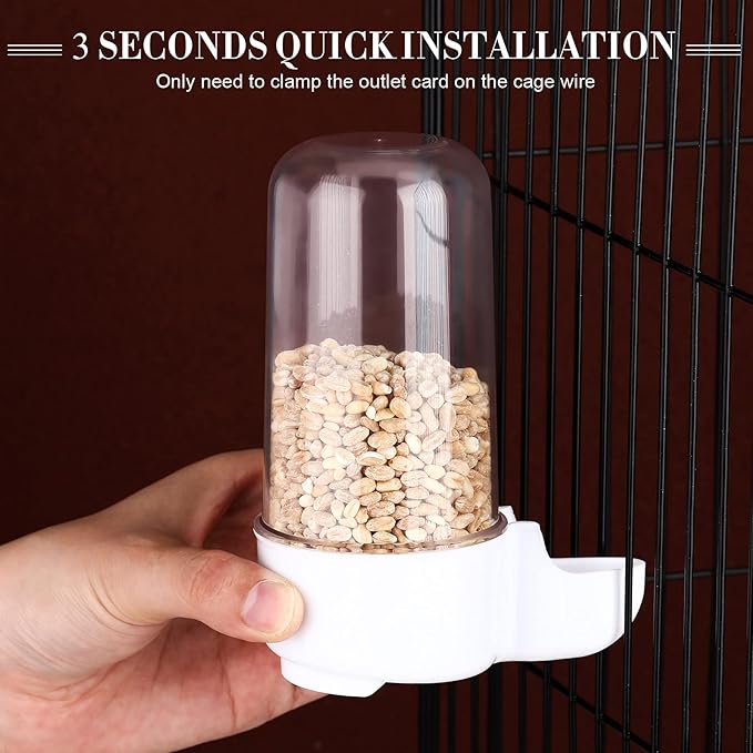 Weewooday 4 Pieces Automatic Bird Feeder Cage Water Dispenser Bird Water Feeder Hamster Cage Waterer Accessory Drinker Bottle for Hamster Parrot(Classic Style,Blue, White,200 ml)