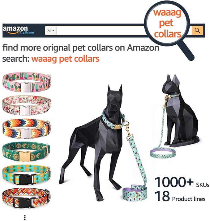 WAAAG Cat Collars, Gold Moons and Stars Cat Collar, Safety Breakaway Cat Collar, Glow in The Dark (Standard 9"-15" Neck, Scarlet)