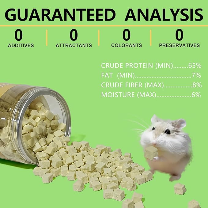 Natural Hamster & Gerbil Food 6oz, Vitamin & Mineral Rich Daily Diet for Hamsters, Gerbils ,Guinea Pigs, Chinchillas ,Supports Dental Health and Digestion, Fruit & Vegetable Hamster Food (Tofu)