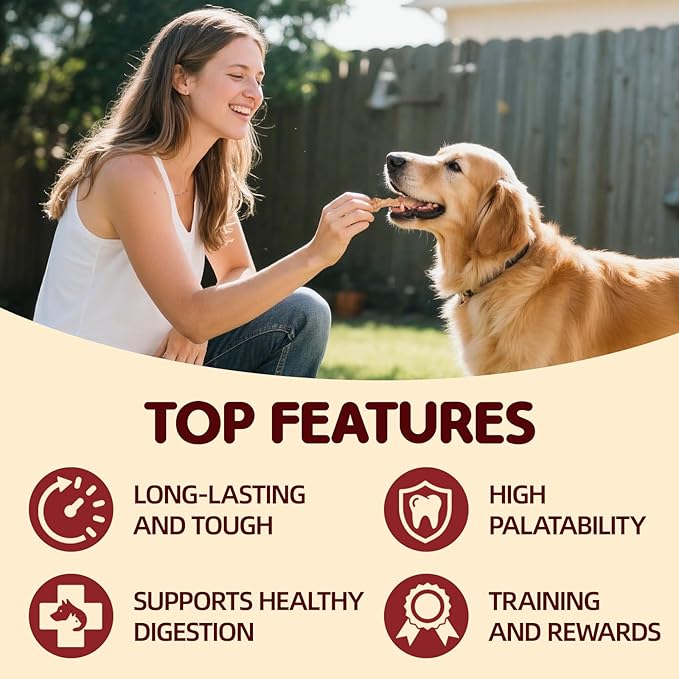 TailParty Turkey Tendons for Dogs, 4.23 oz, Small Dog Training Treats, Natural Long-Lasting Chew Snacks, High-Protein Beef Tendons, Healthy Hypoallergenic Puppy Bone