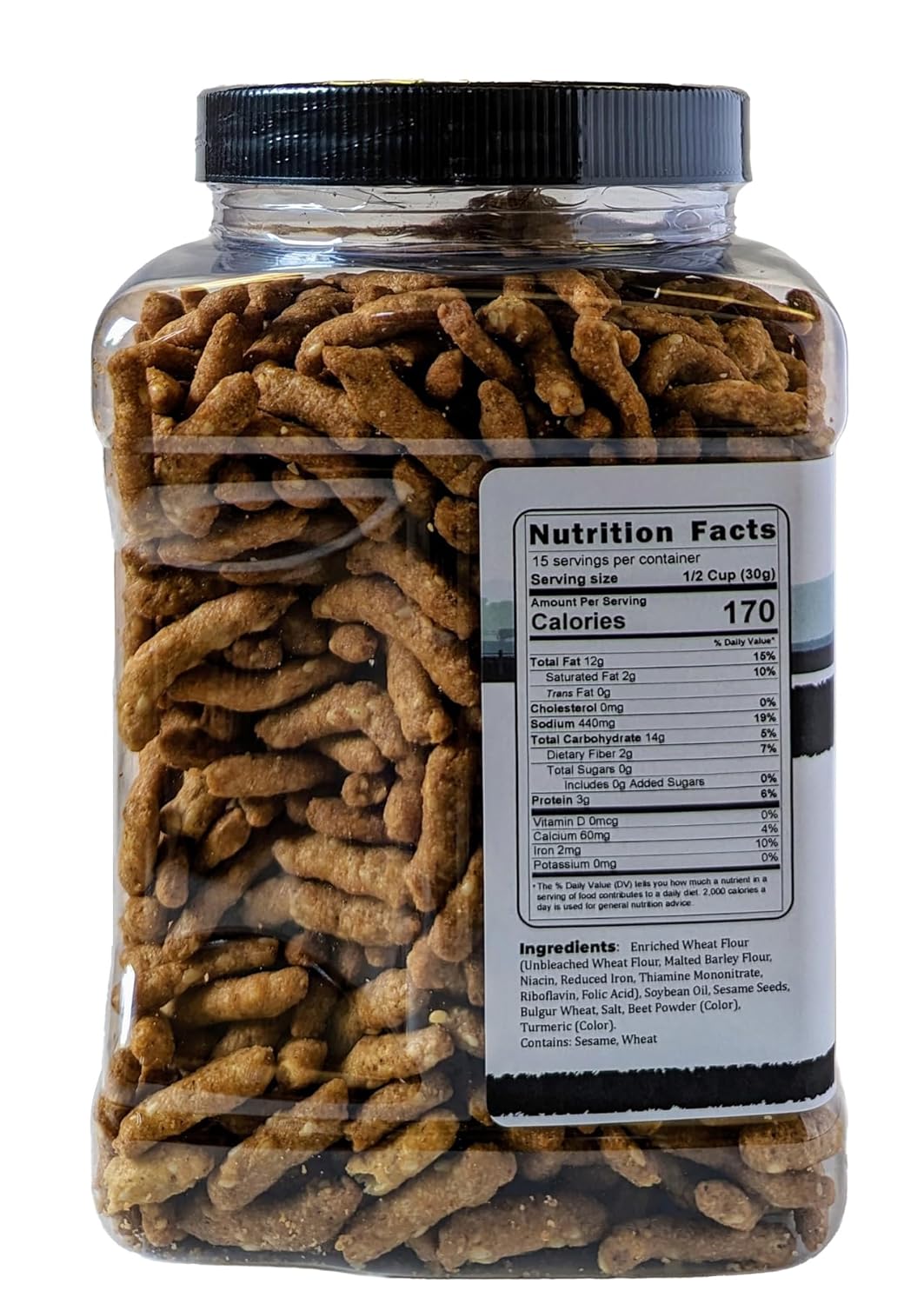 Sesame Sticks Original 1 lb. By Medley Hills Farm in Reusable Container - Delicious and Fresh Sesame Sticks Snacks - Ideal for Midday Snacking