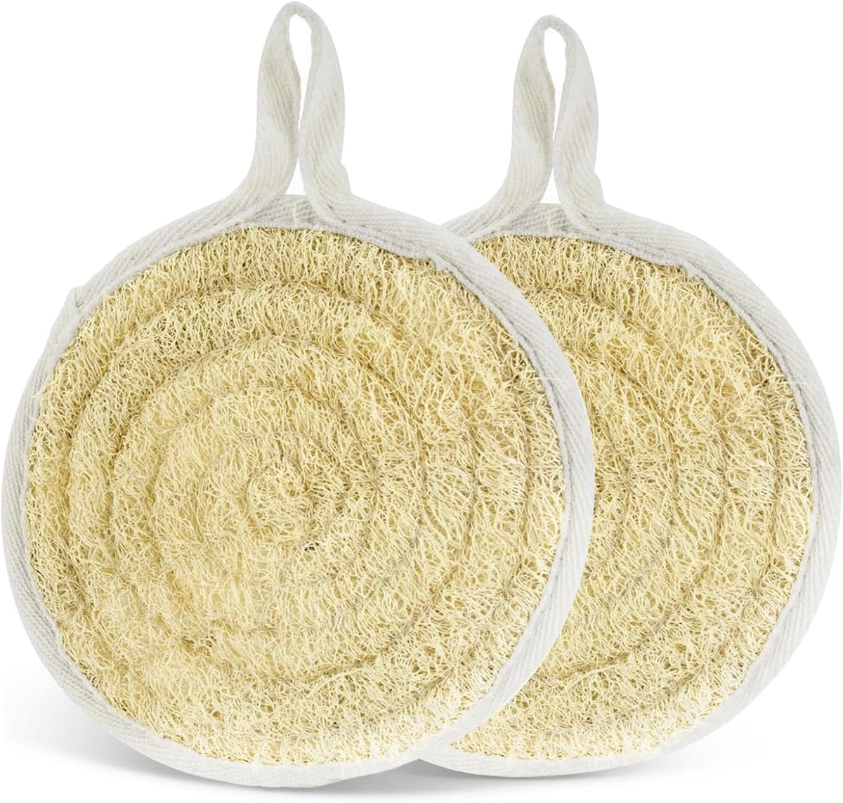 Natural Loofah Dish Sponge Pack of 2, Compostable and Cellulose Kitchen Loofah, Luffa Eco-Friendly Loofah Sponges for Cleaning Kitchen, Bathroom and Household