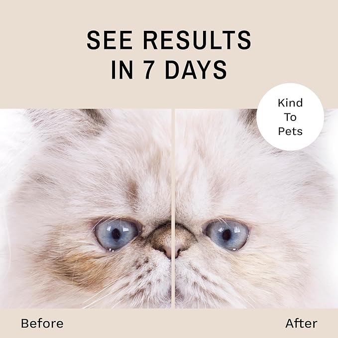 Eye Envy Tear Stain Remover Solution for Cats. 100% Natural, Safe. Treats The Cause of Stains. Recommended by Breeders, Vets, Groomers. Remove Eye Stains from and Exotics. 8 oz. Made in USA