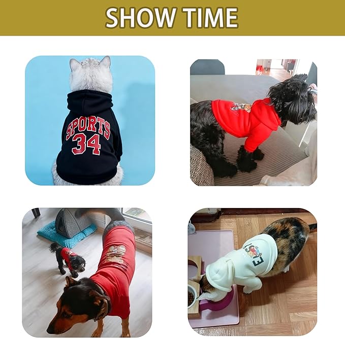 Custom Dog Hoodie, Personalized Sweatshirt with Photo Text Name Logo, Customized Hooded Sweater for Small Medium Large Dogs & Cats (Red, Large)