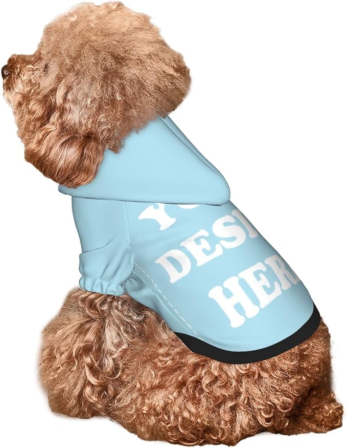 Personalized Dog Hoodie, Custom Dog Costumes for Small Dogs, Holiday Happy Dog Clothes Football Pet Shirt Sweater with Name Number for Girl/Boy Cats/Kitten, LightBlue, XL