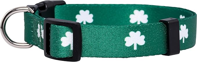 Native Pup St Patricks Dog Collar- Saint Patrick Green Shamrock Pet Collars- St. Patrick’s Lucky Irish- Cute Boy Girl Puppy Gift- Adjustable for Small, Medium, Large Breeds (Shamrock, Medium)