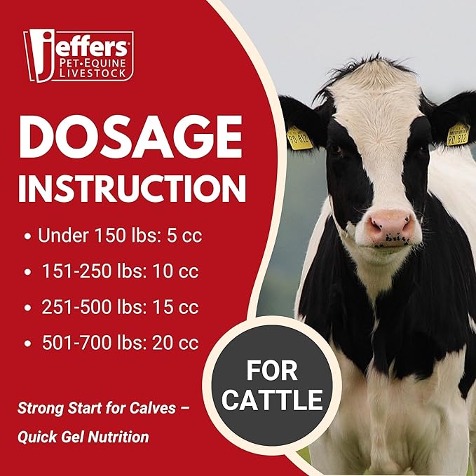 Jeffers Vita-Min Gel for Livestock & Horses – Multivitamin & Mineral Supplement with Selenium, Zinc, Potassium & Turmeric – Easy Oral Gel for Cattle, Goats, Sheep & Pig – 300 cc Tube