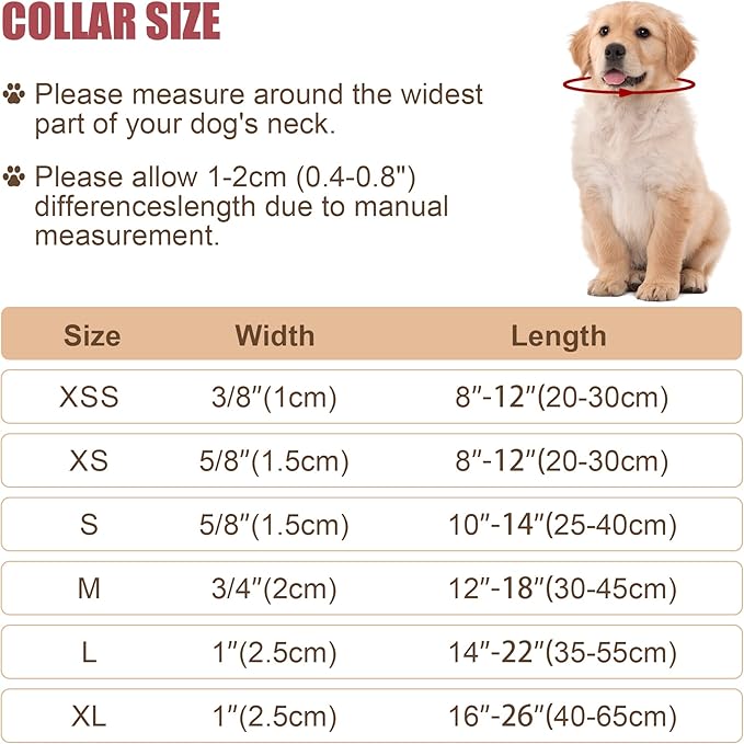 Reflective Dog Collar with Buckle Adjustable Safety Nylon Collars for Small Medium Large Dogs, Red L