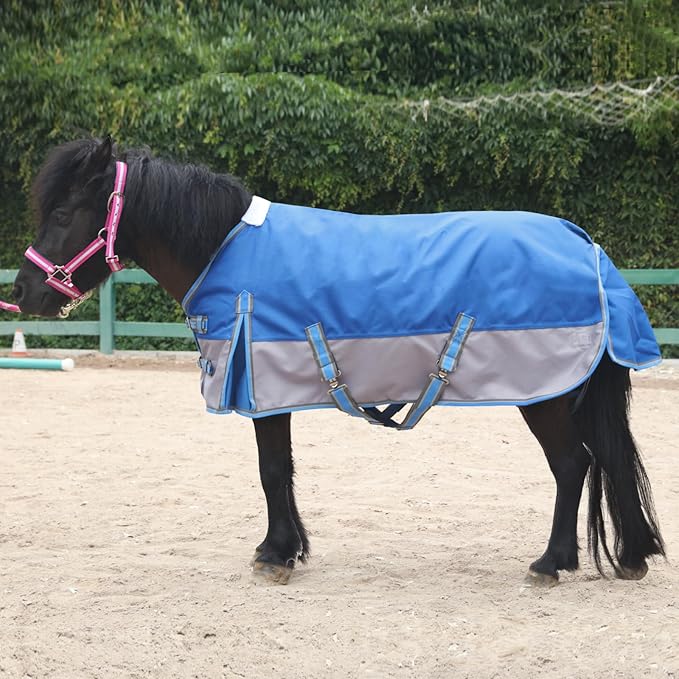 Mini Horse/Pony/Foal/Miniature Size 36"-51" Lightweight Waterproof & Breathable 1200 Denier Turnout Blanket with No Filling RoyalBlue 45"