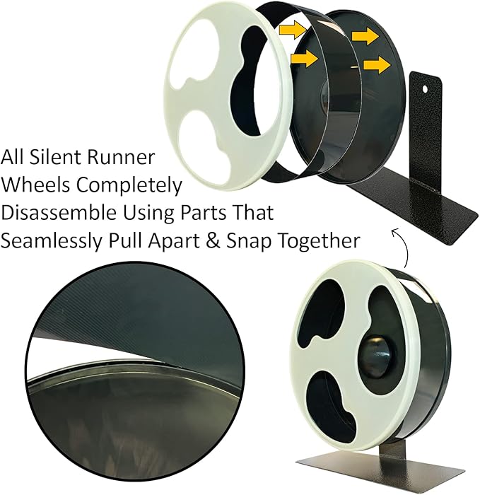 Silent Runner Glow Wheel - 12" Regular - Exercise Wheel (Wheel + Autoclean Track)