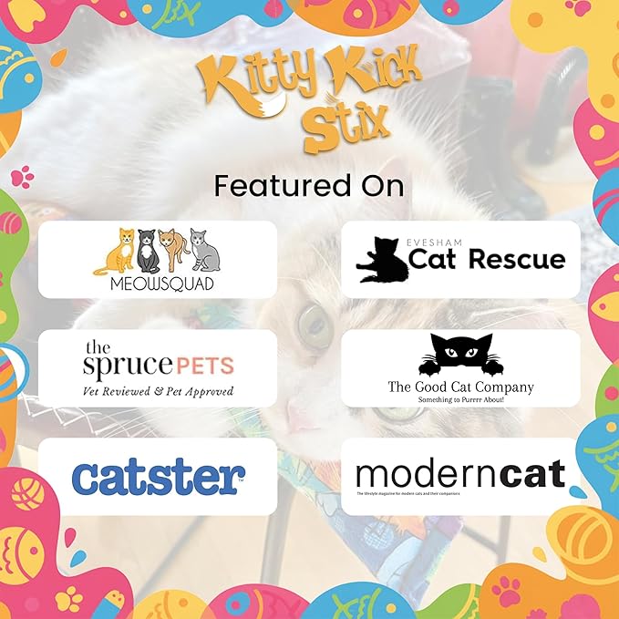 Catnip Kicker Toys – 15" Set of 2, Durable Cat & Kitten Kick Sticks, 100% Fresh Catnip. Made in USA. Encourages Exercise & Play for Cats of All Breeds. Interactive Catnip Toy (Holiday Cats)